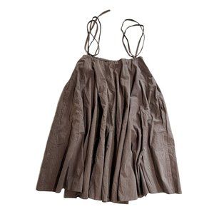 NWT Deiji Studios The Tea Dress in Cognac Brown Stripe Size S/M